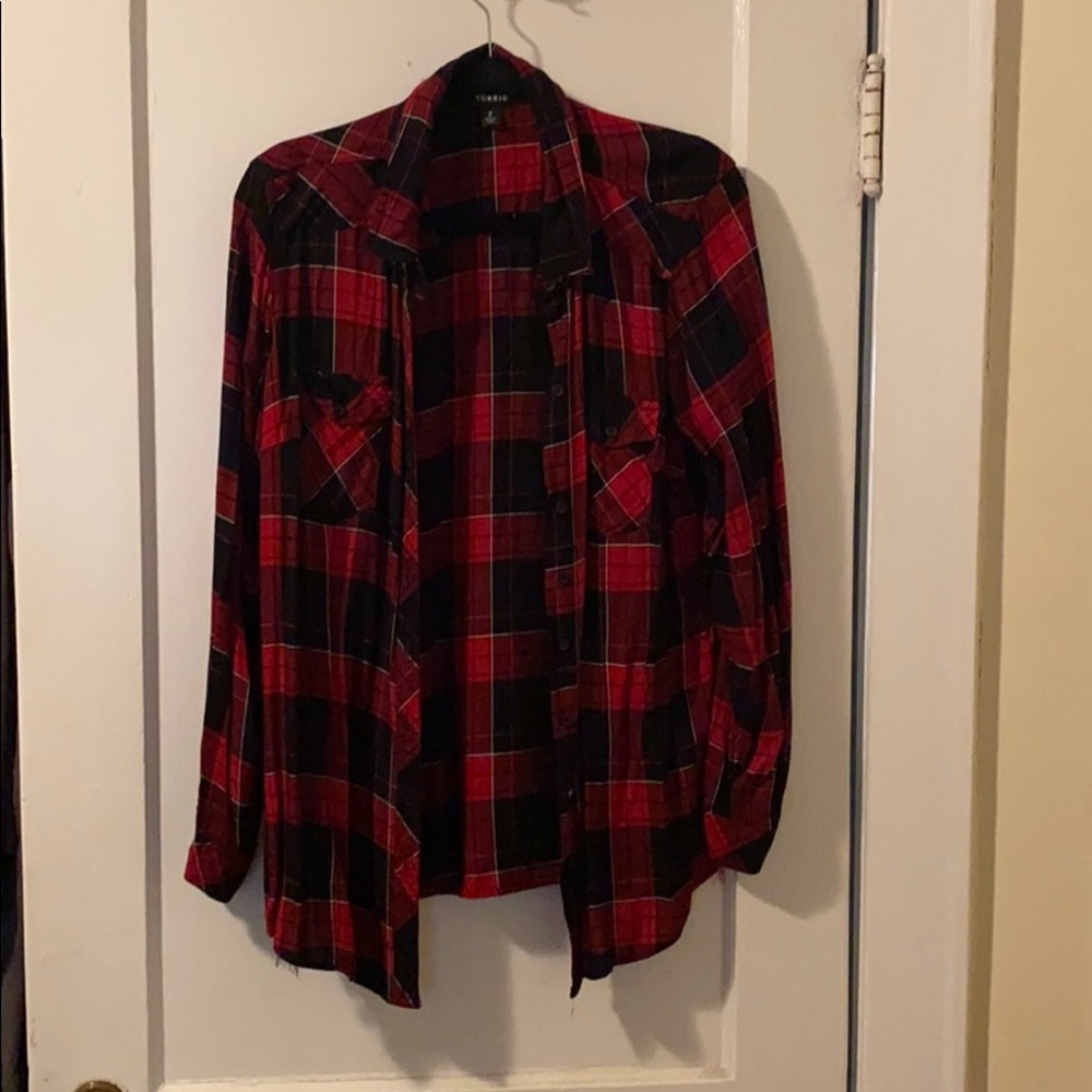 Torrid Plus Classic Plaid Button Down Shirt